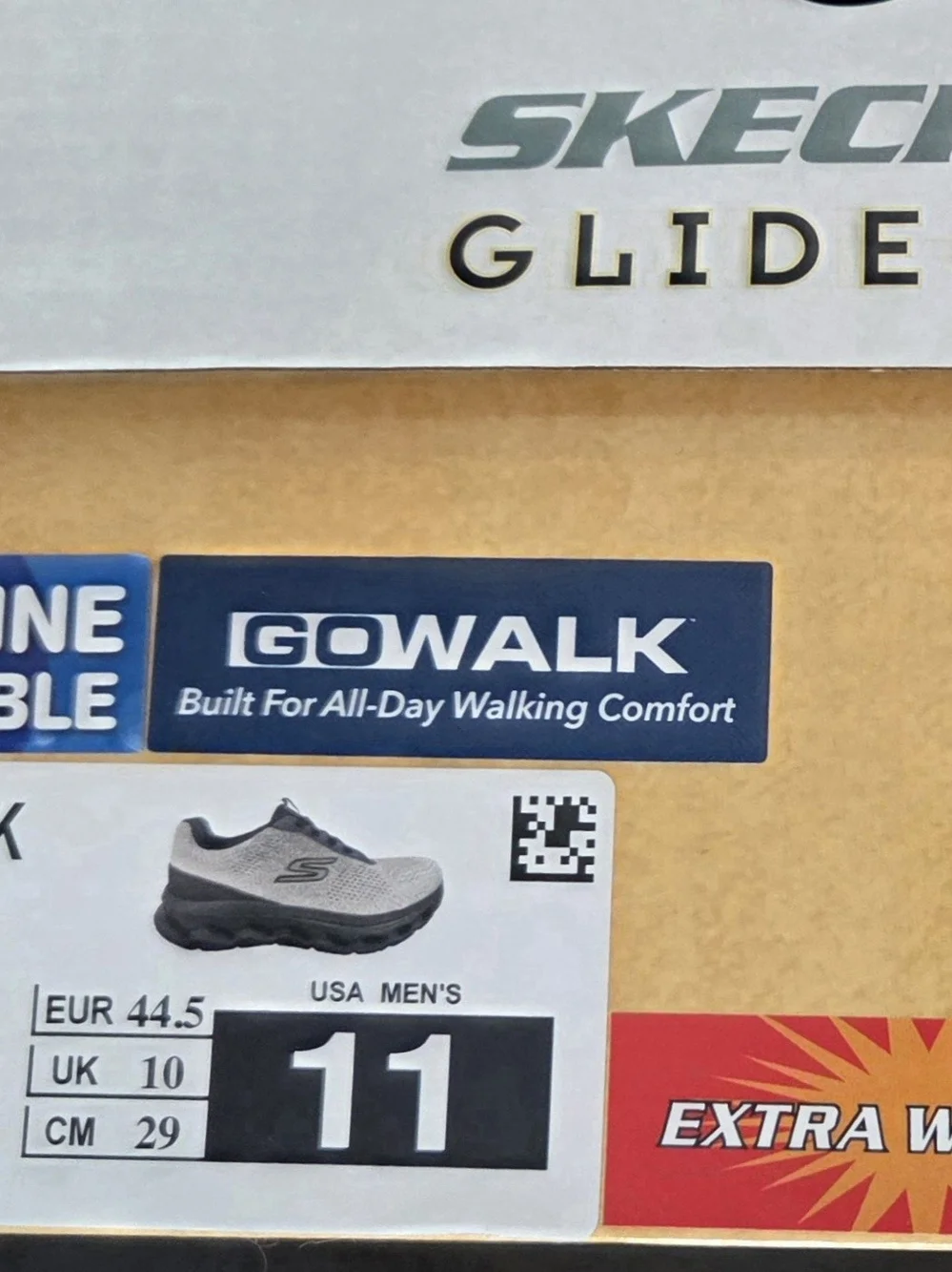 Skechers GOwalk Men's Gray and Black Walking Sneakers Size 11 Extra Wide Fit